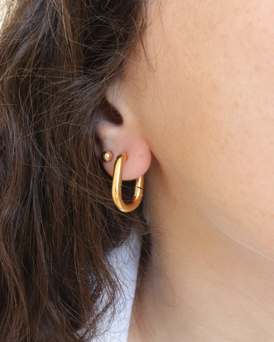 Oracle boucles d'oreilles oblond portée