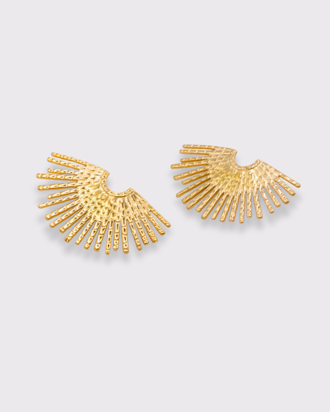 Phoenix boucles d'oreilles doré en acier inoxydable présentation