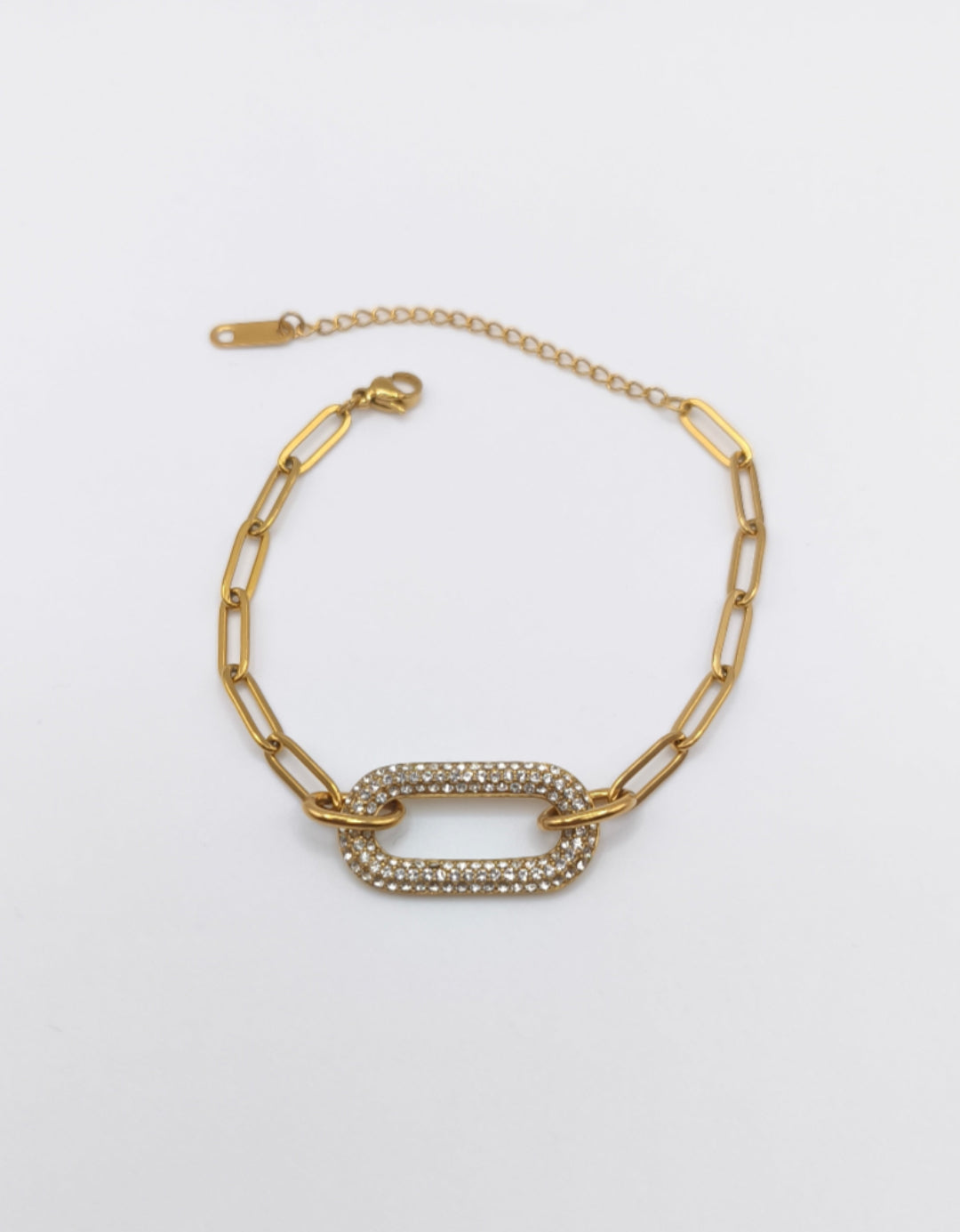Princesse - bracelet trombone zirconium présentation doré