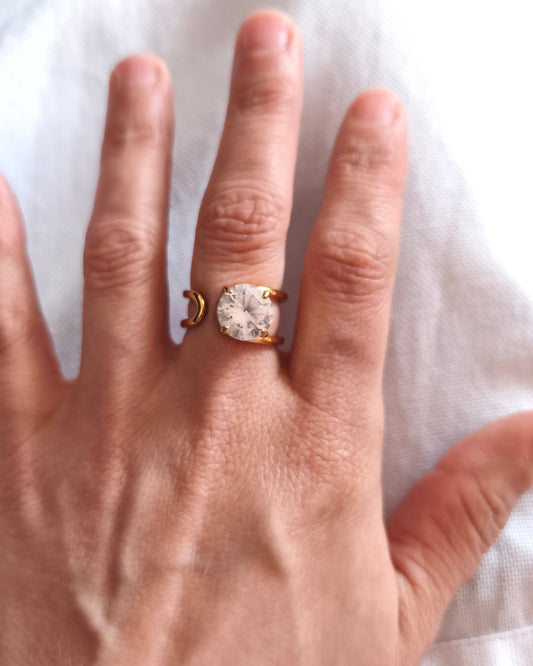 Trust - bague zircon 10mm portée