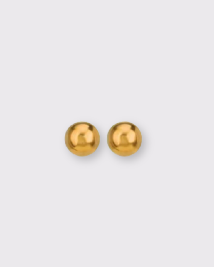Photo des boucles d'oreilles Ballet, boucles puce boule ronde pleine doré