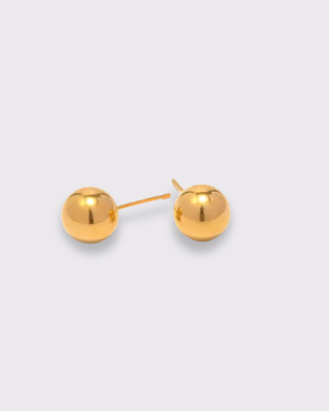 Photo des boucles d'oreilles Ballet, boucles puce boule ronde pleine doré