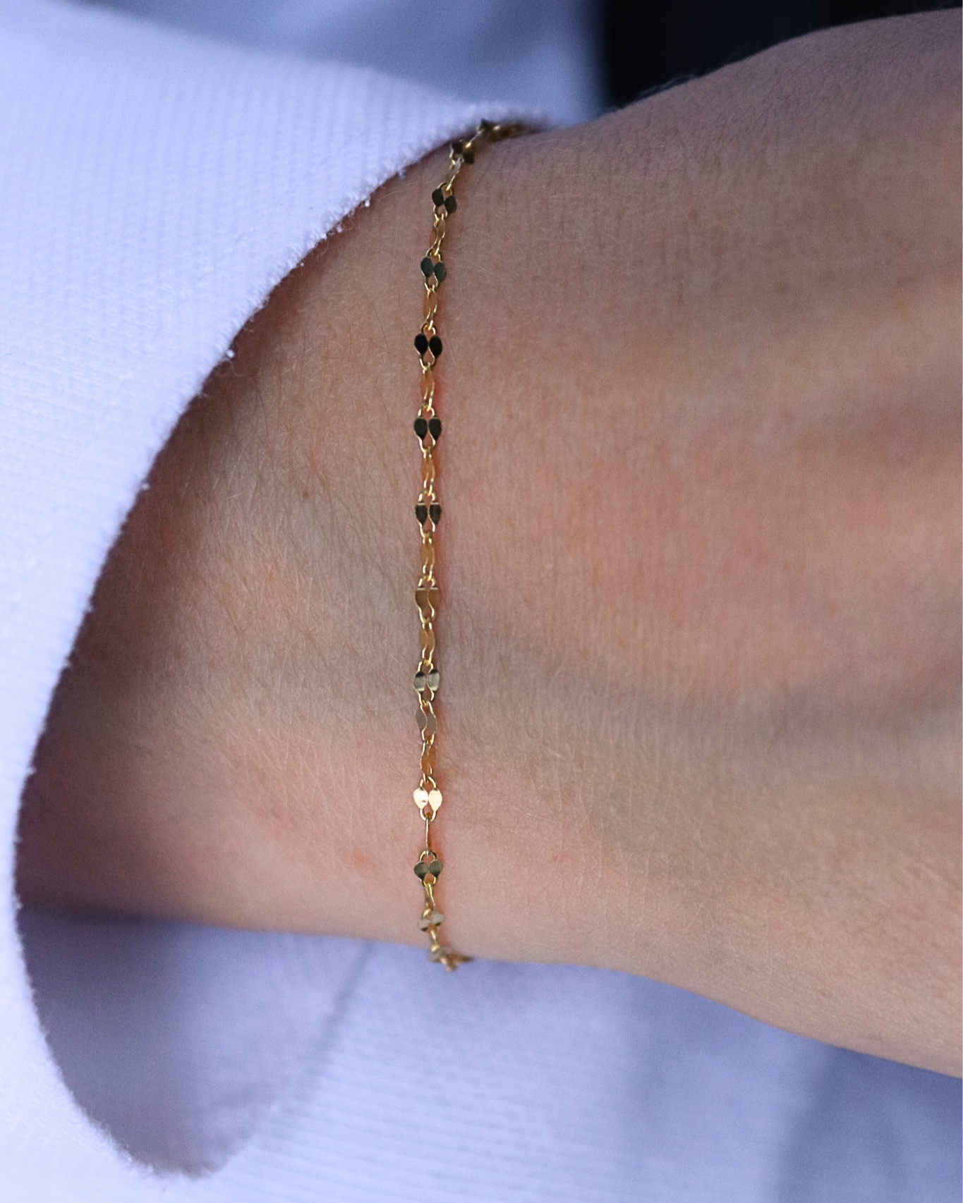 photo bracelet maille pépite porté