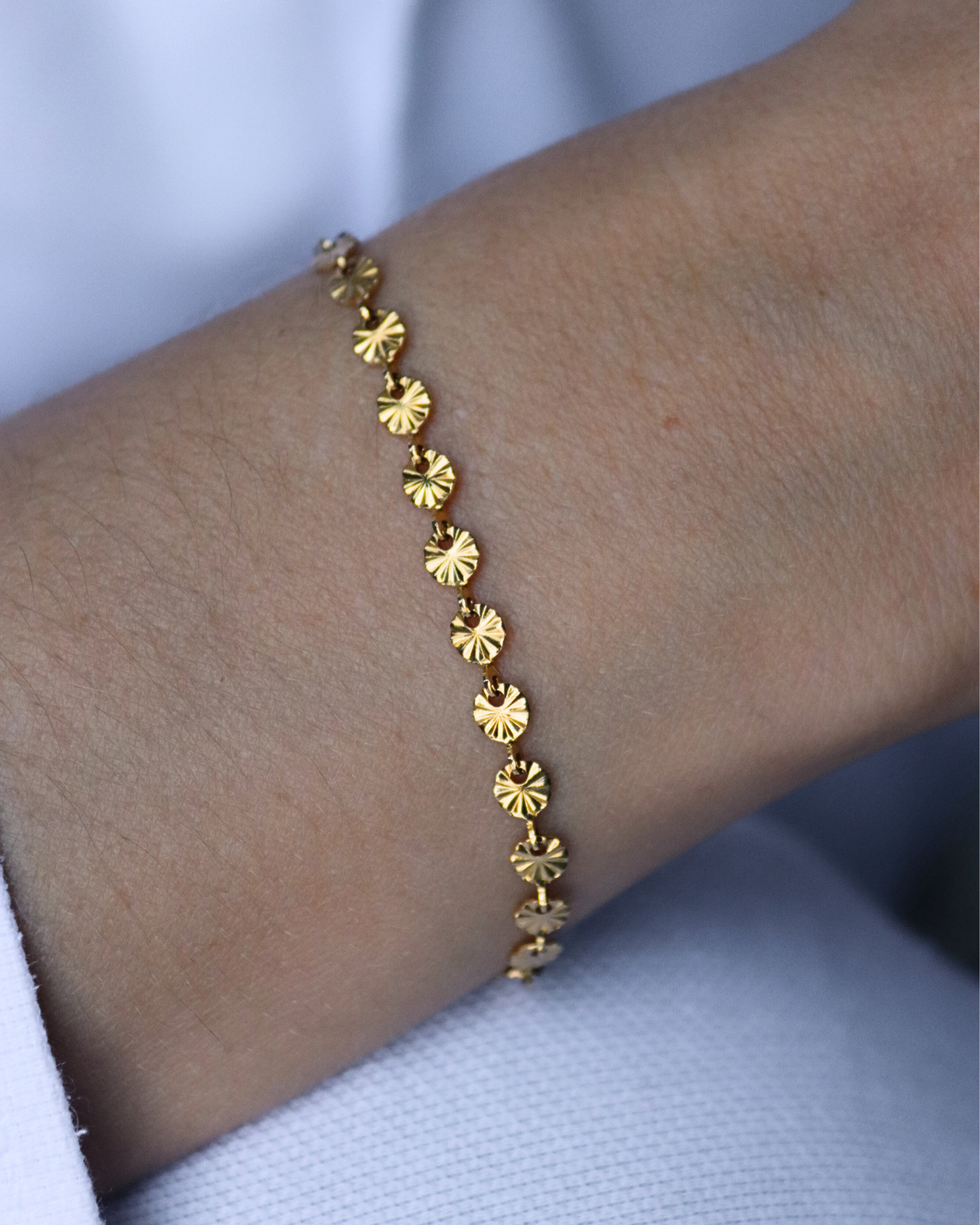 photo du bracelet maille soleil porté