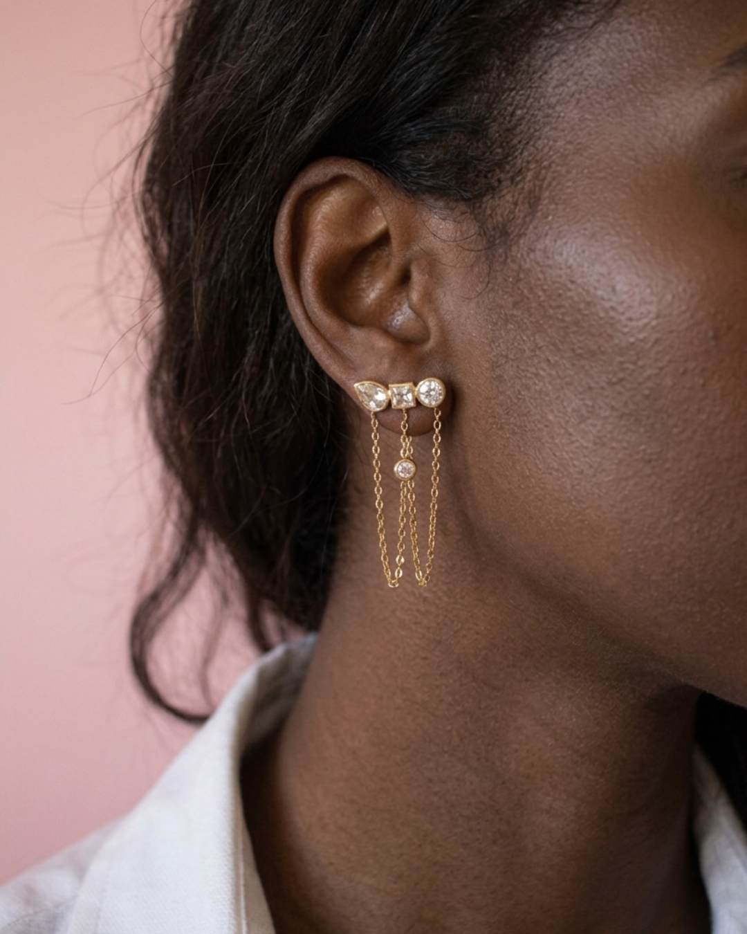 promise - boucles d'oreilles présentation peau foncé