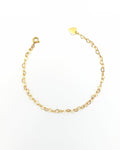 Charme - bracelet chaine de cœurs présentation doré