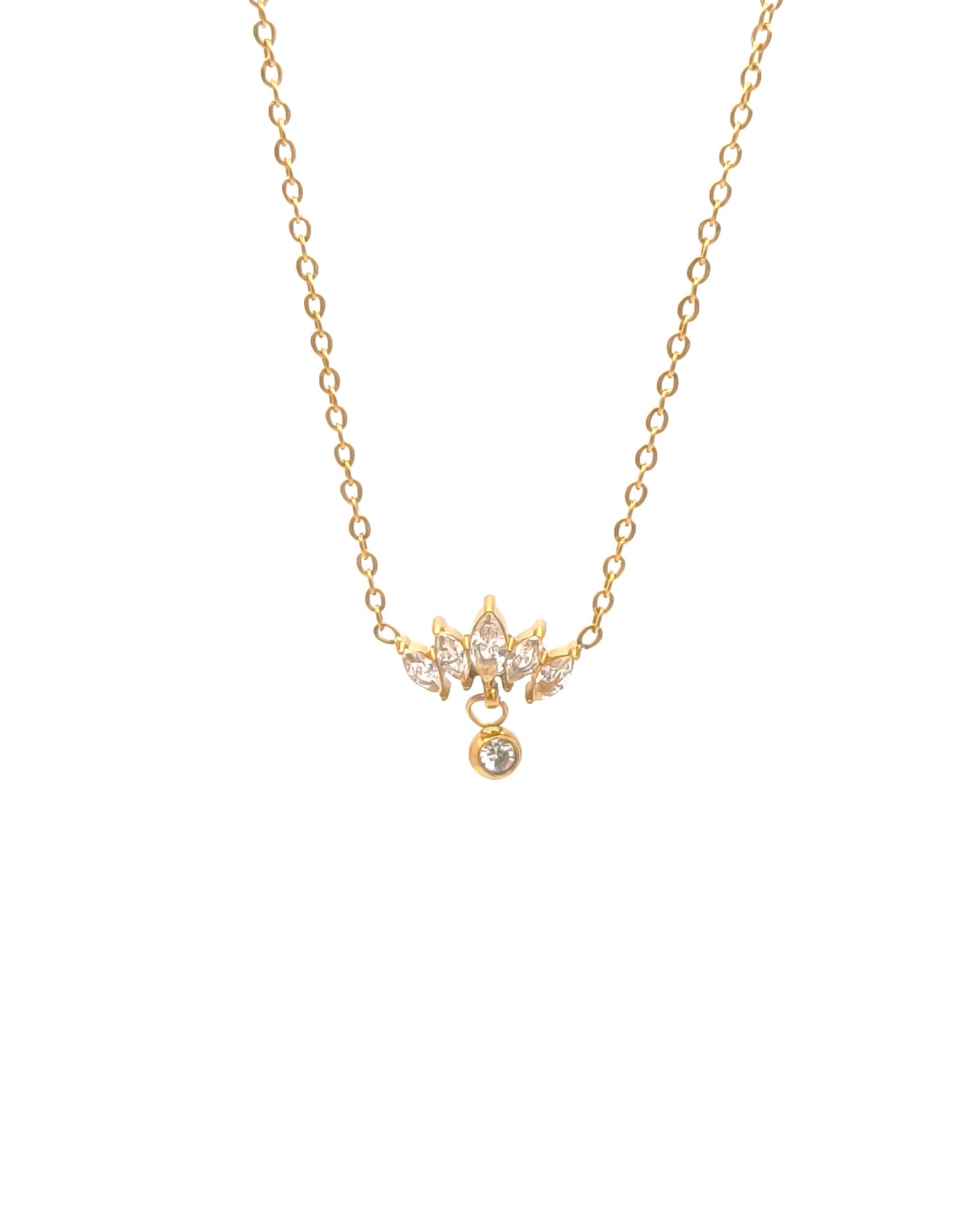 Diadème - collier fleur strass présentation