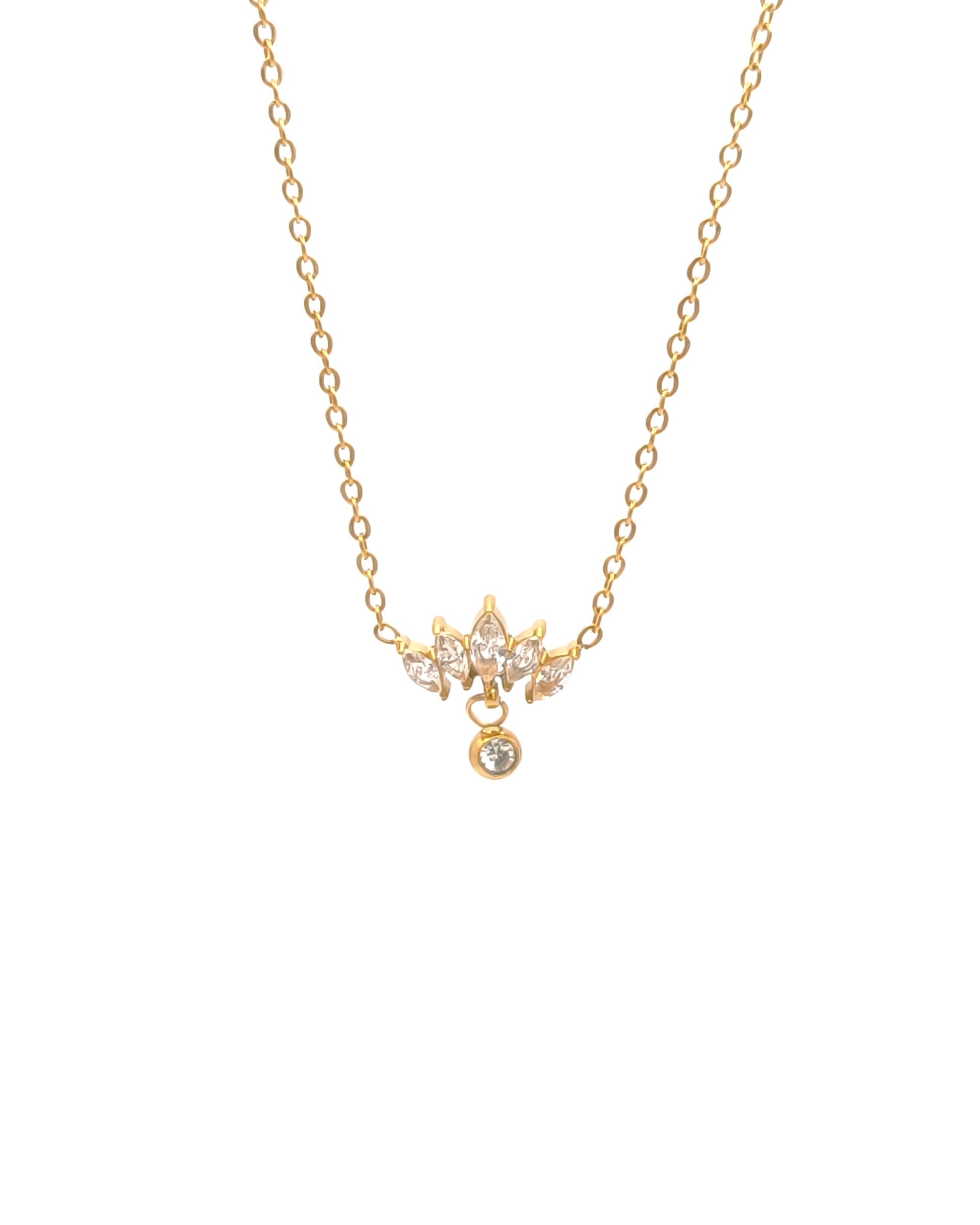 Diadème - collier fleur strass présentation