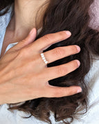 Distinction - bague 5 perles d'eau douce porté