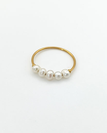 Distinction - bague 5 perles d'eau douce présentation 2