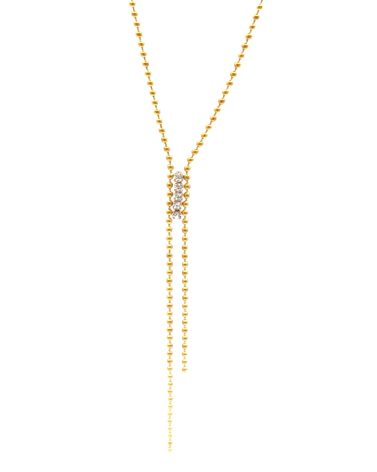 Etincelle - collier à billes et 5 zirconium présentation 