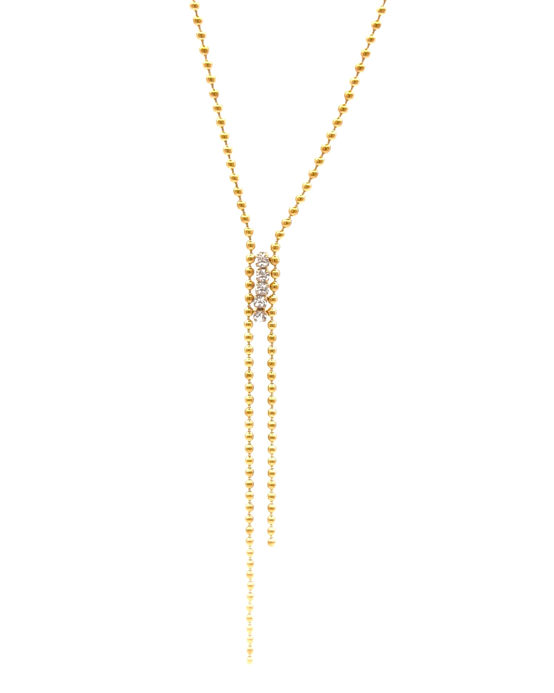 Etincelle - collier à billes et 5 zirconium présentation 