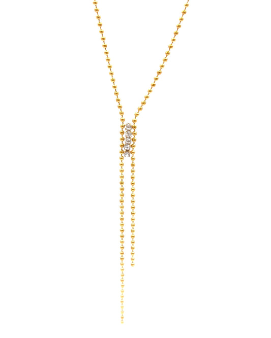 Etincelle - collier à billes et 5 zirconium présentation 