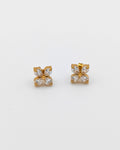 Etoile - boucles d'oreilles bouton fleur zircon presentation