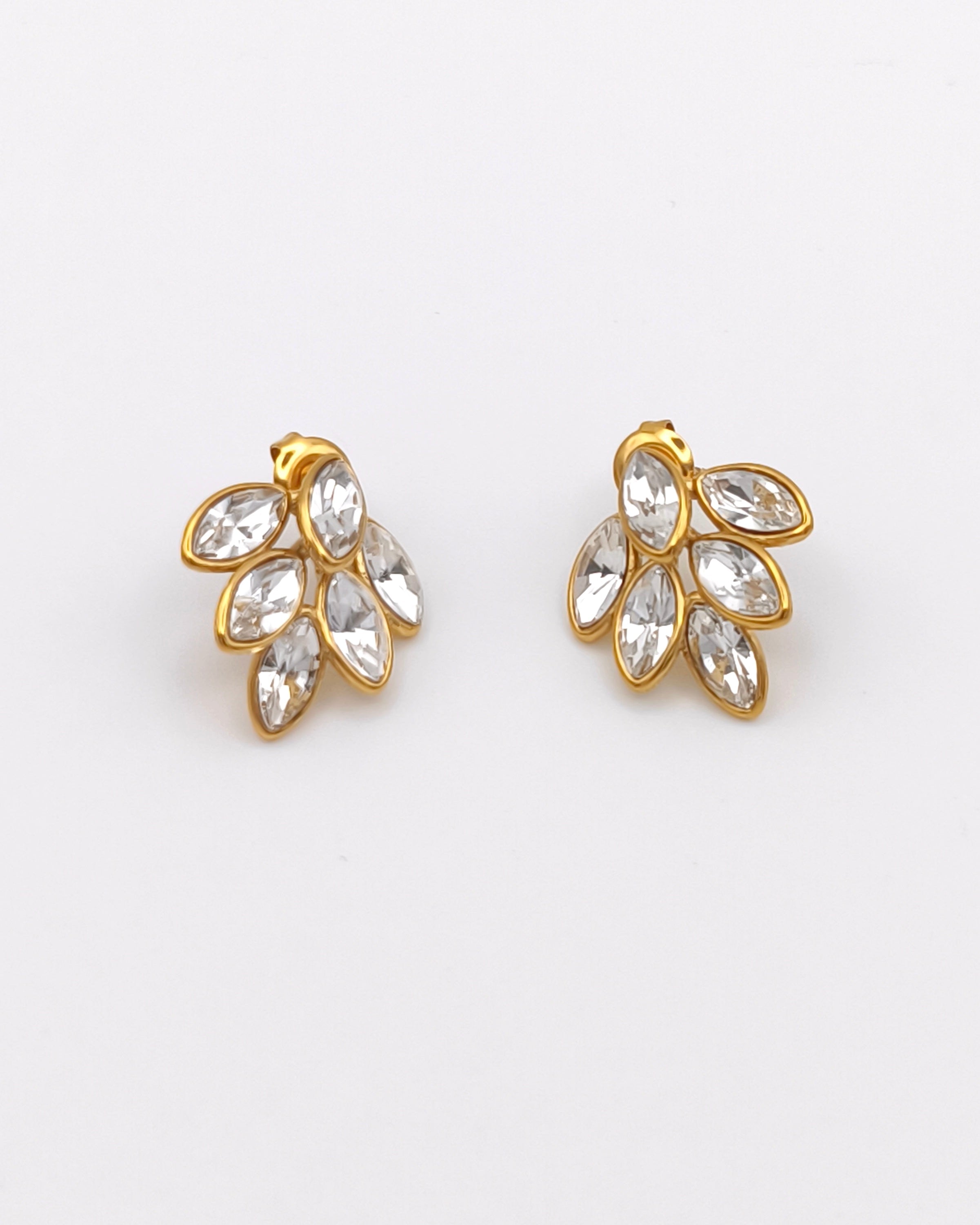 Fairy - boucles d'oreilles feuille zircon presentation
