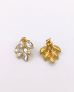 Fairy - boucles d'oreilles feuille zircon présentation vue arrière