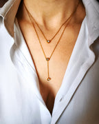 Infinity - collier Y doré 3 zironium
