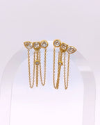 Promise - boucles d'oreilles chaines pendantes zircon presentation