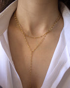 Souplesse - collier Y double maille pépite