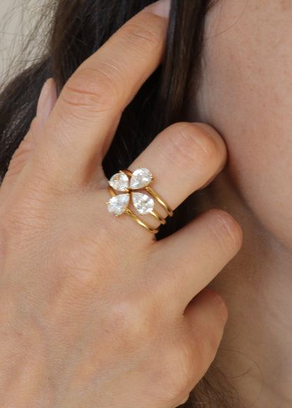 Sparkle bague empilable porté