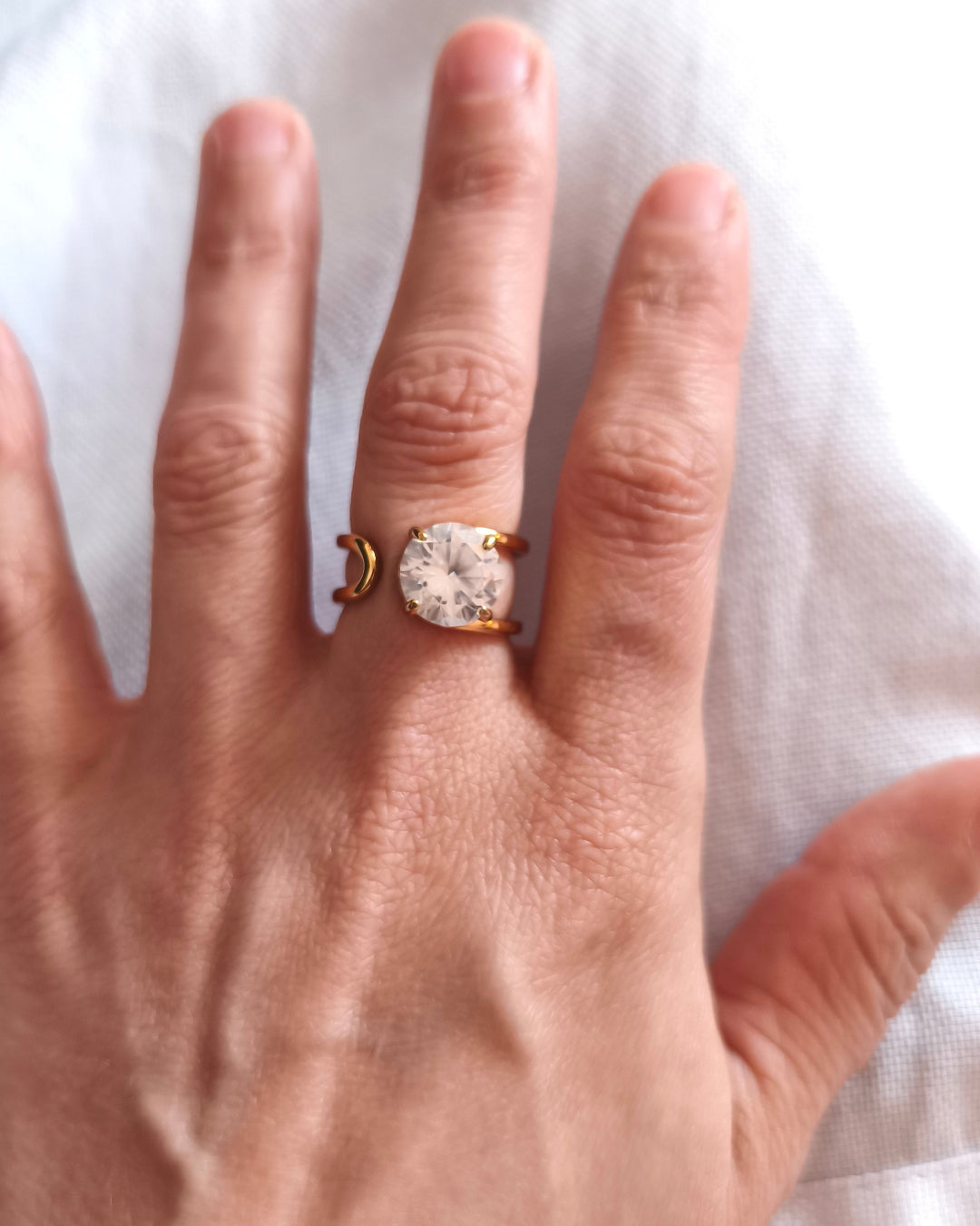 Trust - bague zircon 10mm portée