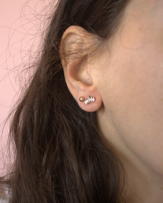 Wish | boucles d'oreilles clou 5 zircons ovales ortées