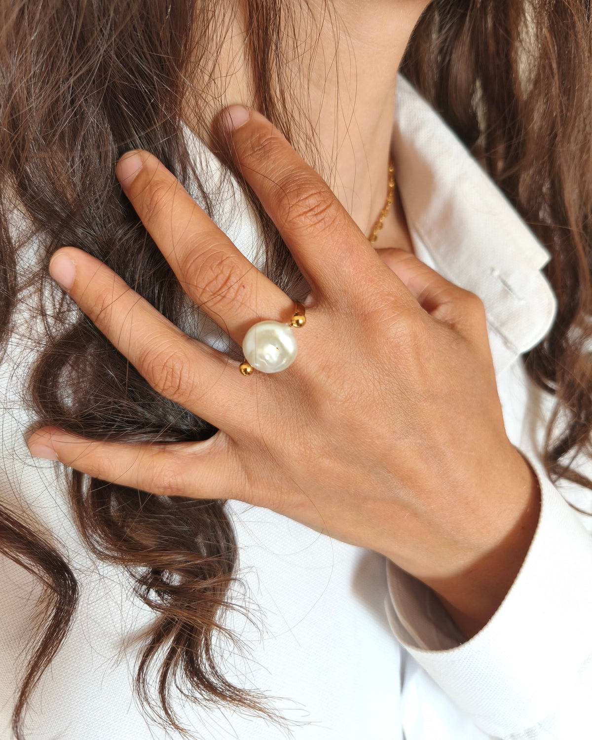 bague Euphorie doré porté