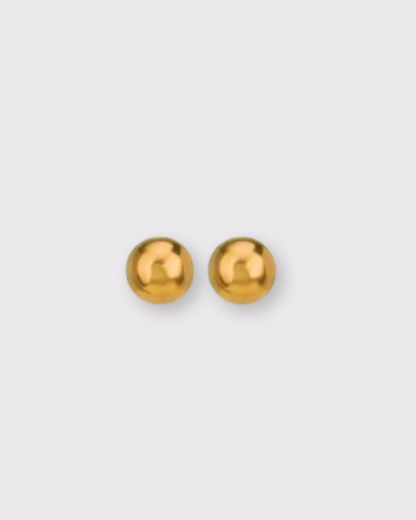 Photo des boucles d'oreilles Ballet, boucles puce boule ronde pleine doré