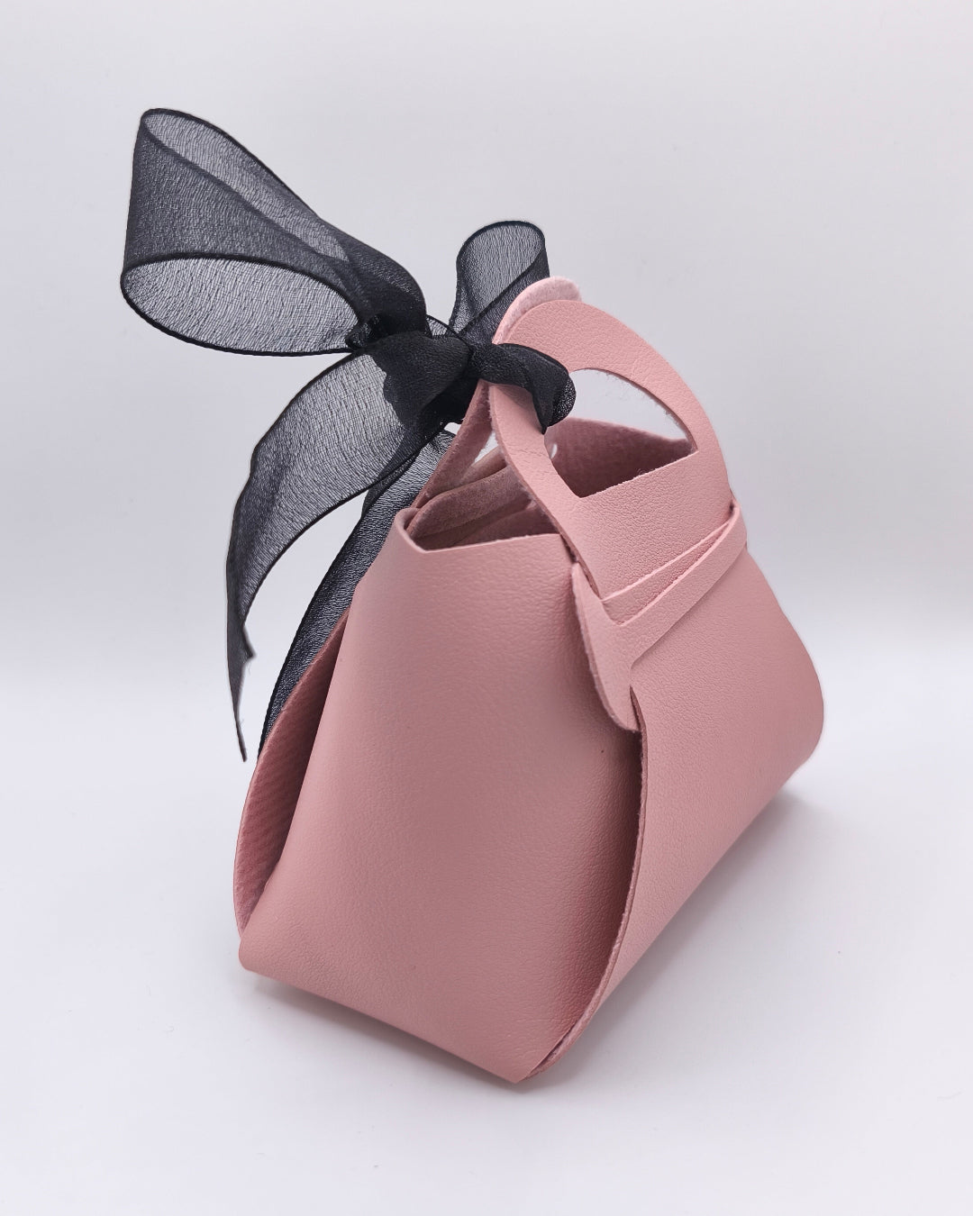 emballage cadeau sac rose noir coté
