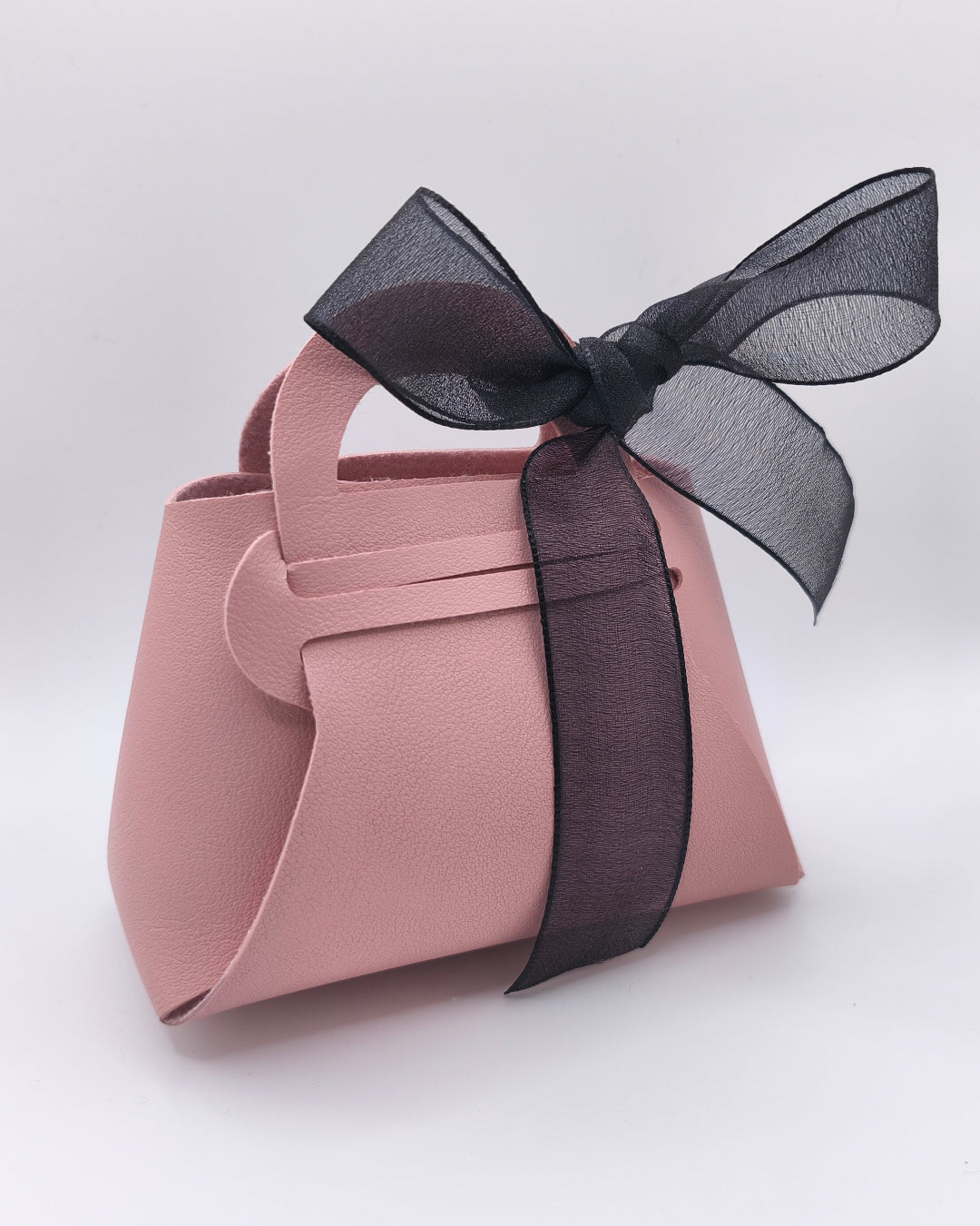 emballage cadeau sac rose noeud noir