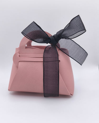 emballage cadeau sac rose noeud noir
