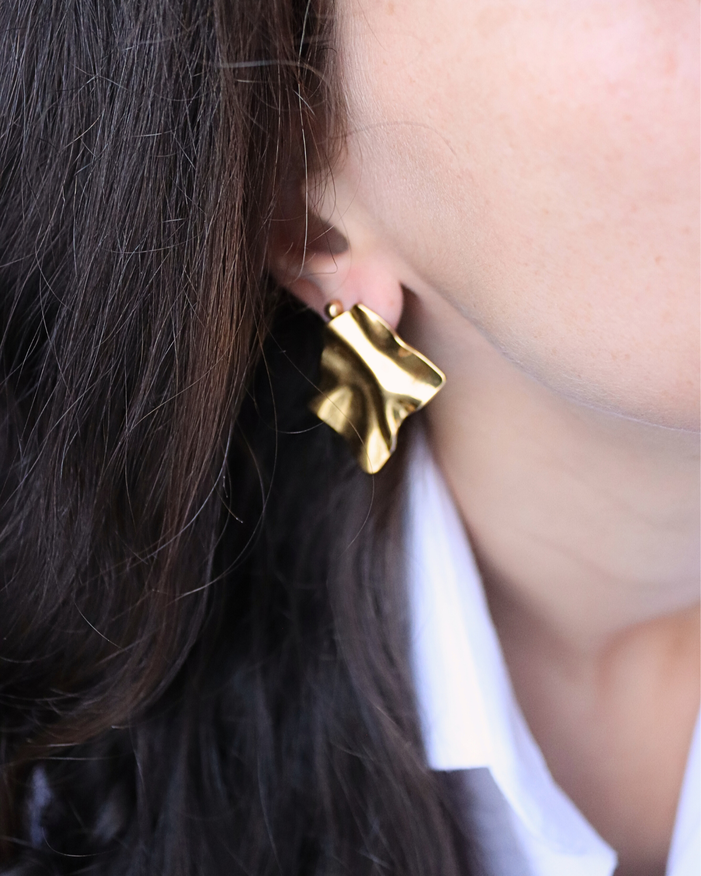 Regent | Boucles d'oreilles carrées froissées