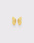 Photo des boucles d'oreilles papillons en acier inoxydable doré à l'or 750/1000ème (18 carats) sur fond gris clair