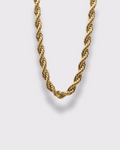 photo du collier corde en doré à l'or 750/1000ème sur fond gris clair