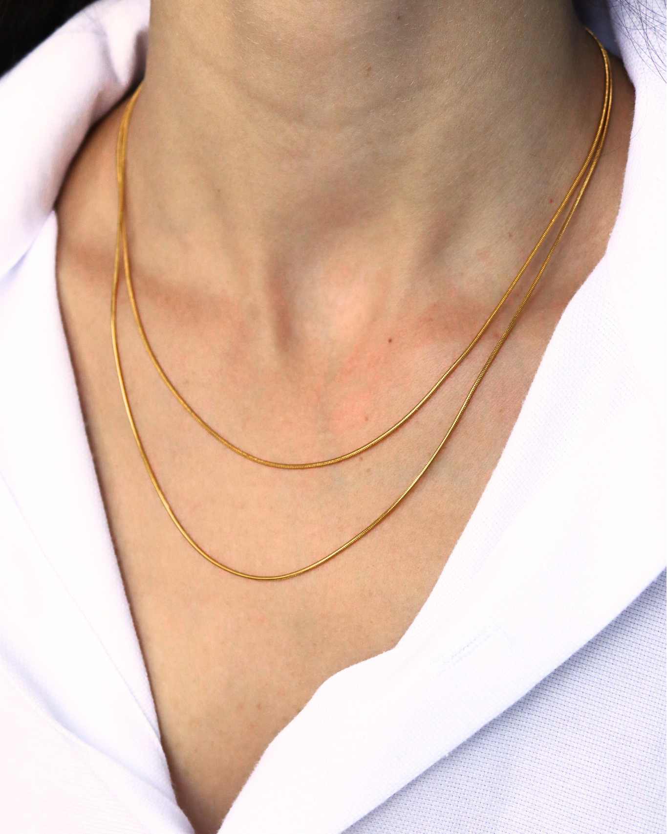 Tendresse | Collier double maille serpentine ronde